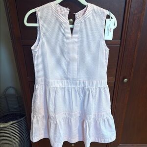 Vineyard Vines White and Blue Ruffled Tiered Sundress